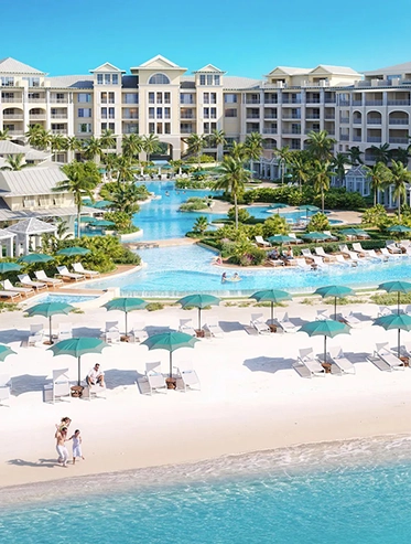 Areal view of the beaches resort in Turks and Caicos.