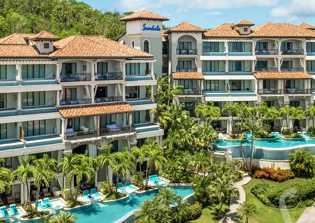 photo of one of the swim-out rooms at Sandals