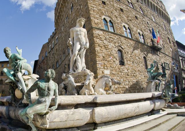Piazza della Signoria, the center of the city's political life, to see a copy of Michelangelo’s “David.”